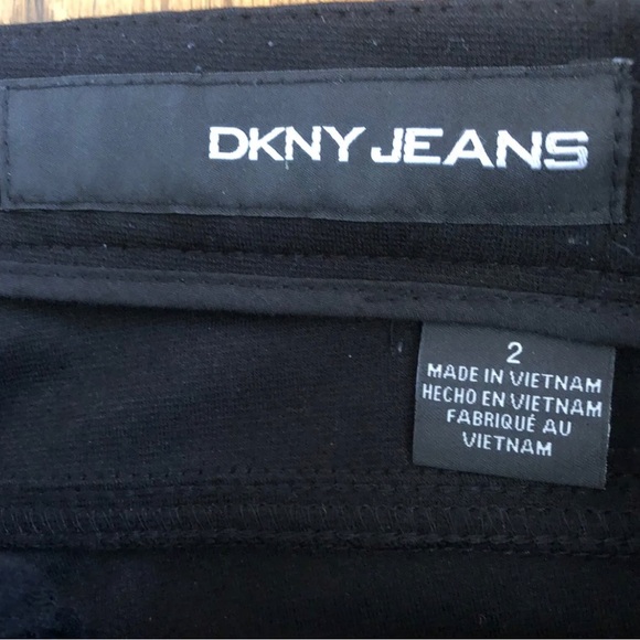 DKNY Black Gray Tuxedo Stripe Stretchy Skinny Jeggings Pants Women’s Sz. 2 - Picture 3 of 5